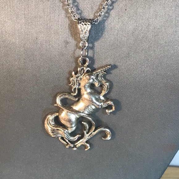 Unicorn Silver Pendant Necklace Gift Fantasy Cute Tween Boho - Picture 6 of 6